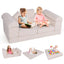 Ensemble de jeu en mousse à grimper et ramper de 9 pièces avec tissu en suède respirant - Beige