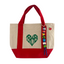 Teacher Tote Mini Canvas Bag with Apple Pin