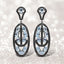 13.80 Carat Genuine Blue Topaz & Black Spinel Earrings