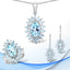 19.18 Carat Genuine Blue Topaz Sterling Silver Jewelry Set