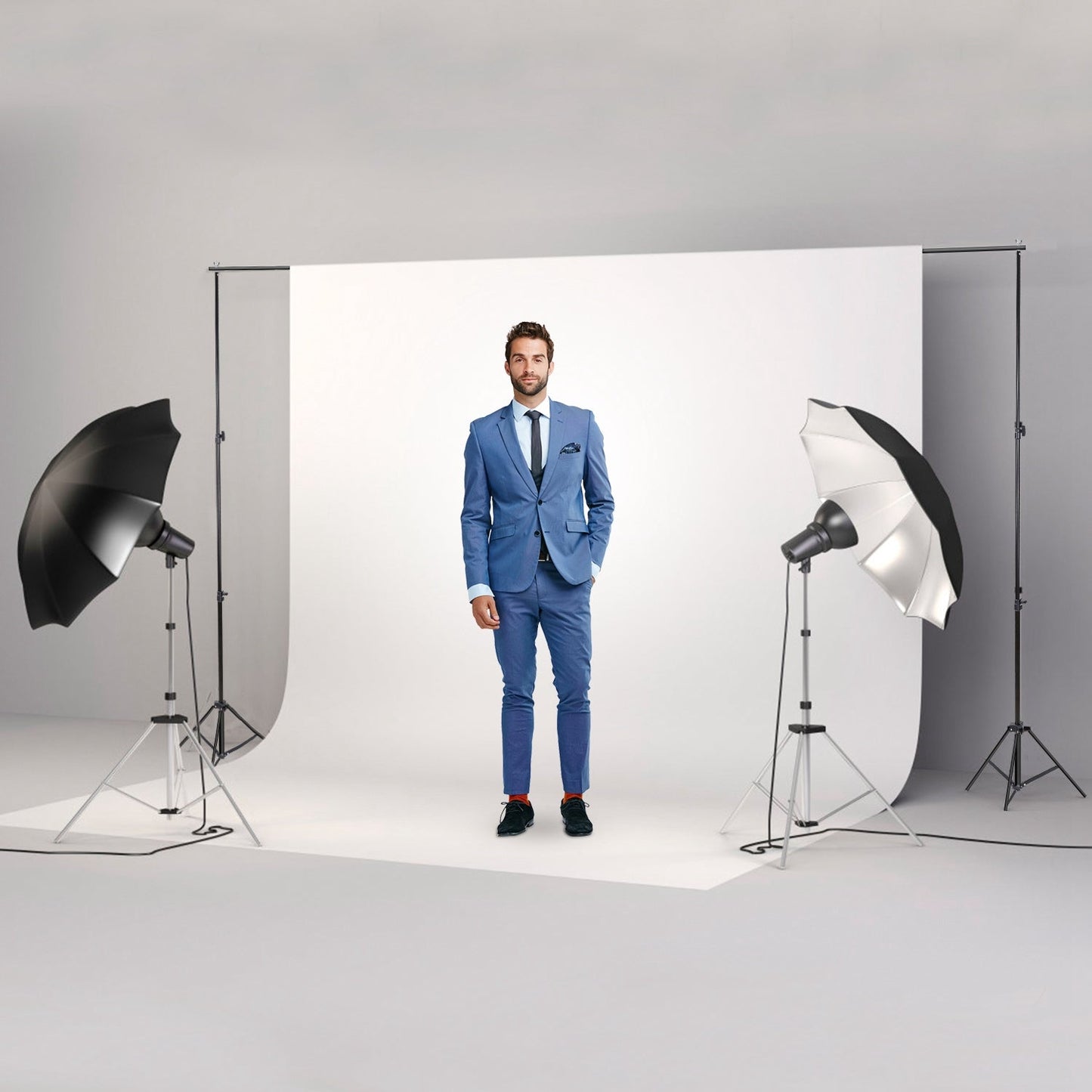 Soporte de fondo de fotografía ajustable de 6.5 x 10 pies con bolsa de transporte