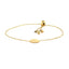 Pulsera Ajustable de Oro Amarillo de 14k con Círculo Brillante