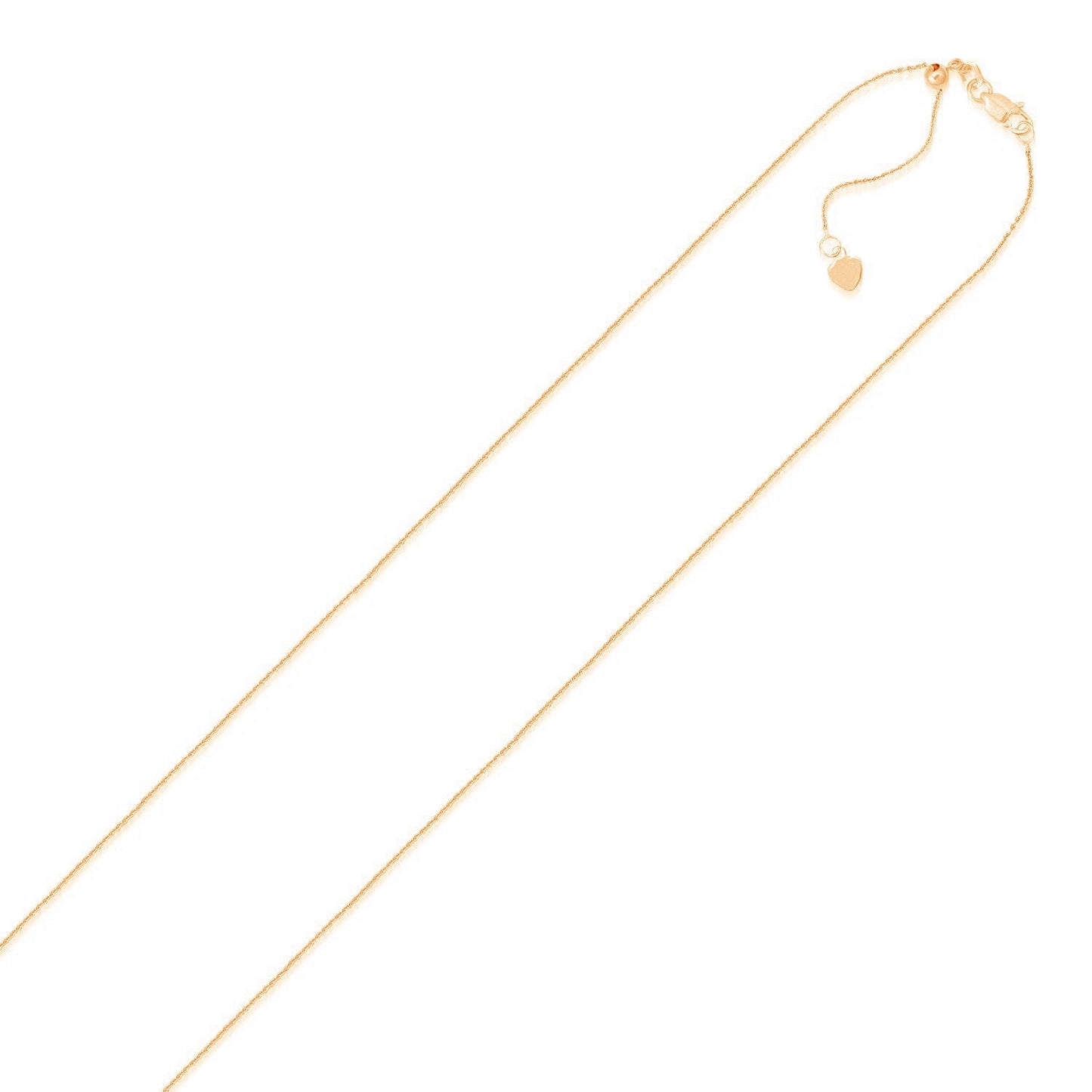 Collar de cadena ajustable de cable de oro rosa de 14k