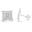 .925 Sterling Silver Diamond Accented Star Halo-Style Stud Earrings