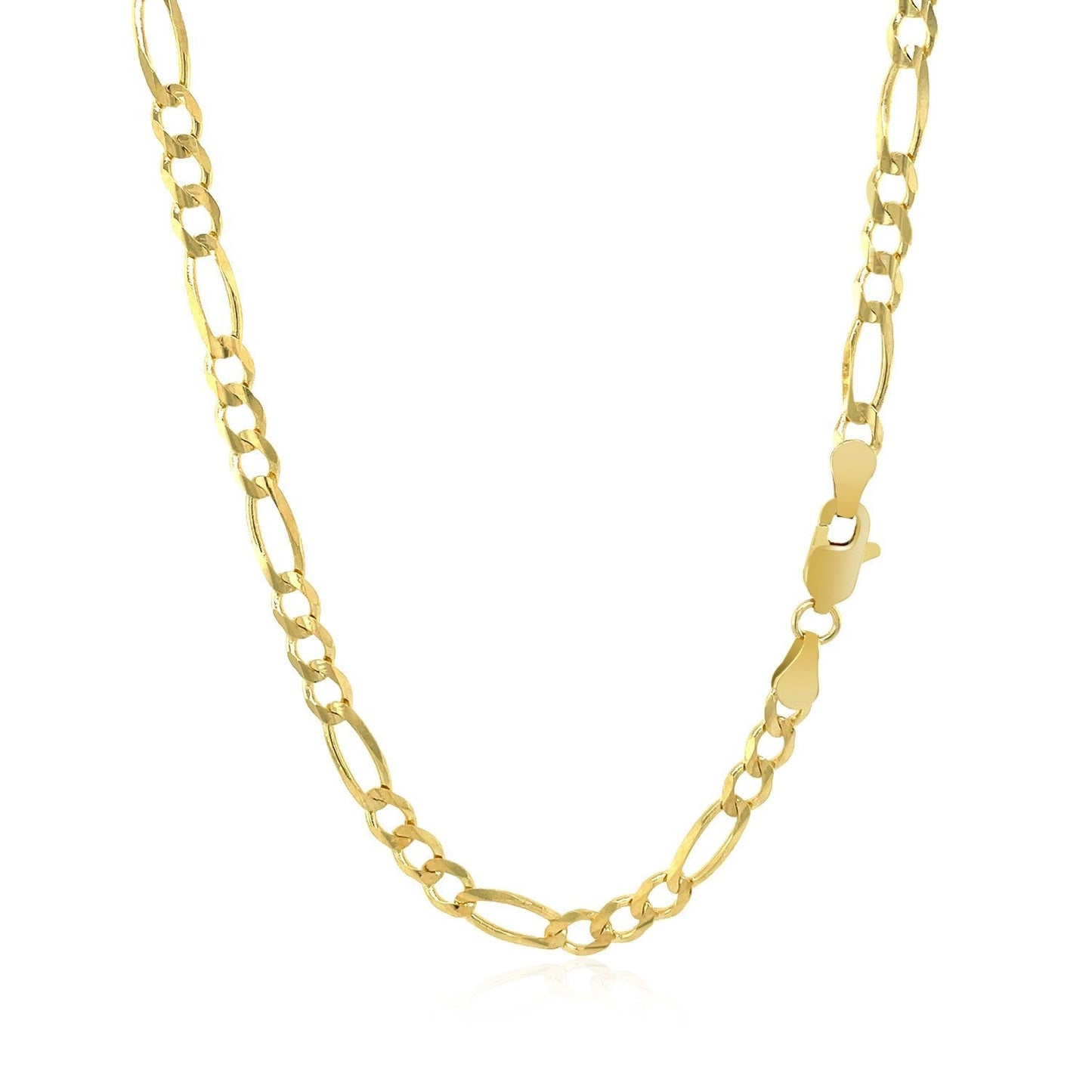 Cadena Figaro Sólida de Oro Amarillo de 10K - 3.70 mm