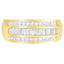 Bague en diamant princesse et baguette en or jaune 14K 1ct. TDW