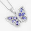 Pendentif en argent sterling de 1,75 carat en tanzanite véritable et zircon blanc