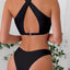 Elegant Criss Cross Neck High Cut Bikini Set for Women