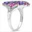 Bague de fiançailles en argent sterling avec améthyste et rubis de 2,58 carats