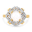 14K Yellow Gold Plated Opal and White Topaz Sterling Silver Ring