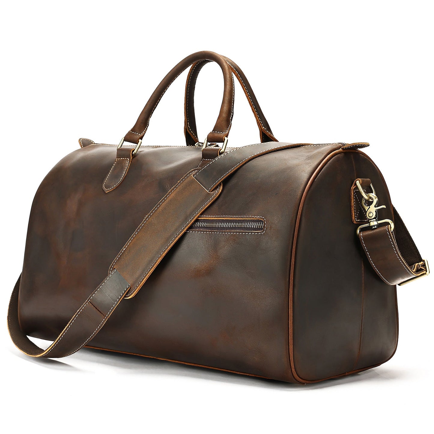 Bolso Cruzado de Cuero Vintage de Gran Capacidad para Viajes