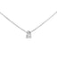 Collar de diamante cultivado en laboratorio en forma de pera de oro blanco de 14 quilates