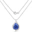 Colgante de Aventurina Azul de 2.39 Quilates y Topacio Blanco en Plata Esterlina