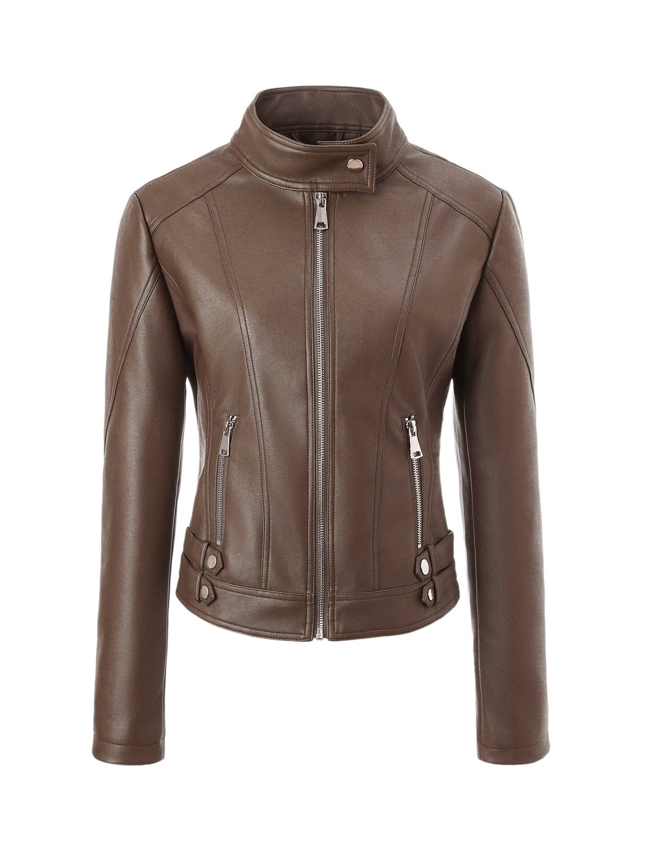 Veste à col montant ajustée pour femmes grandes tailles