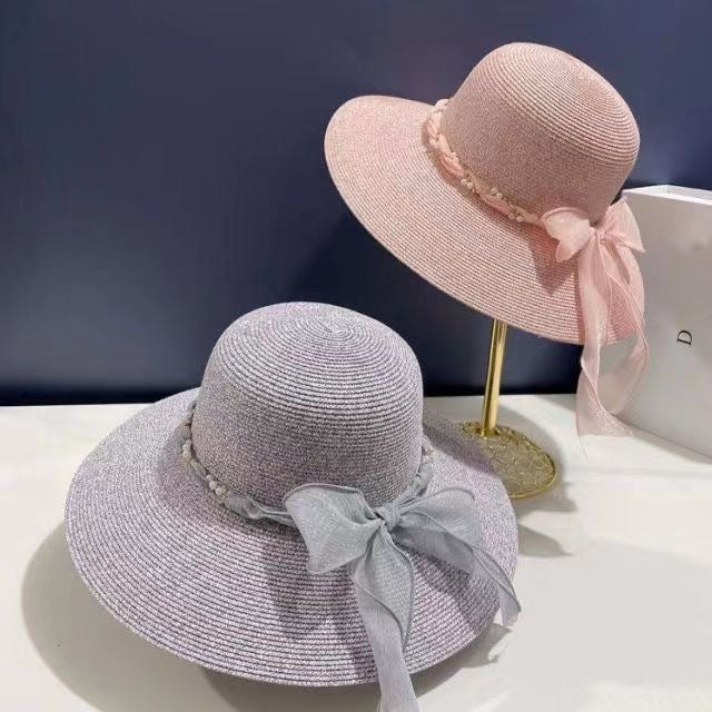 French Style Lace Strap Big Brim Beach Hat