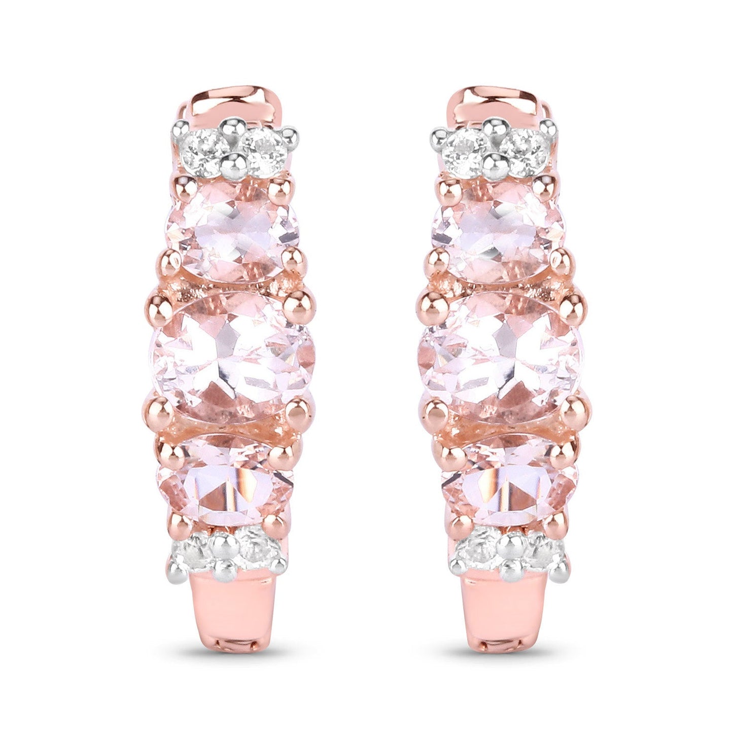 Pendientes de Morganita y Topacio Blanco de 1.32 Quilates en Plata Esterlina