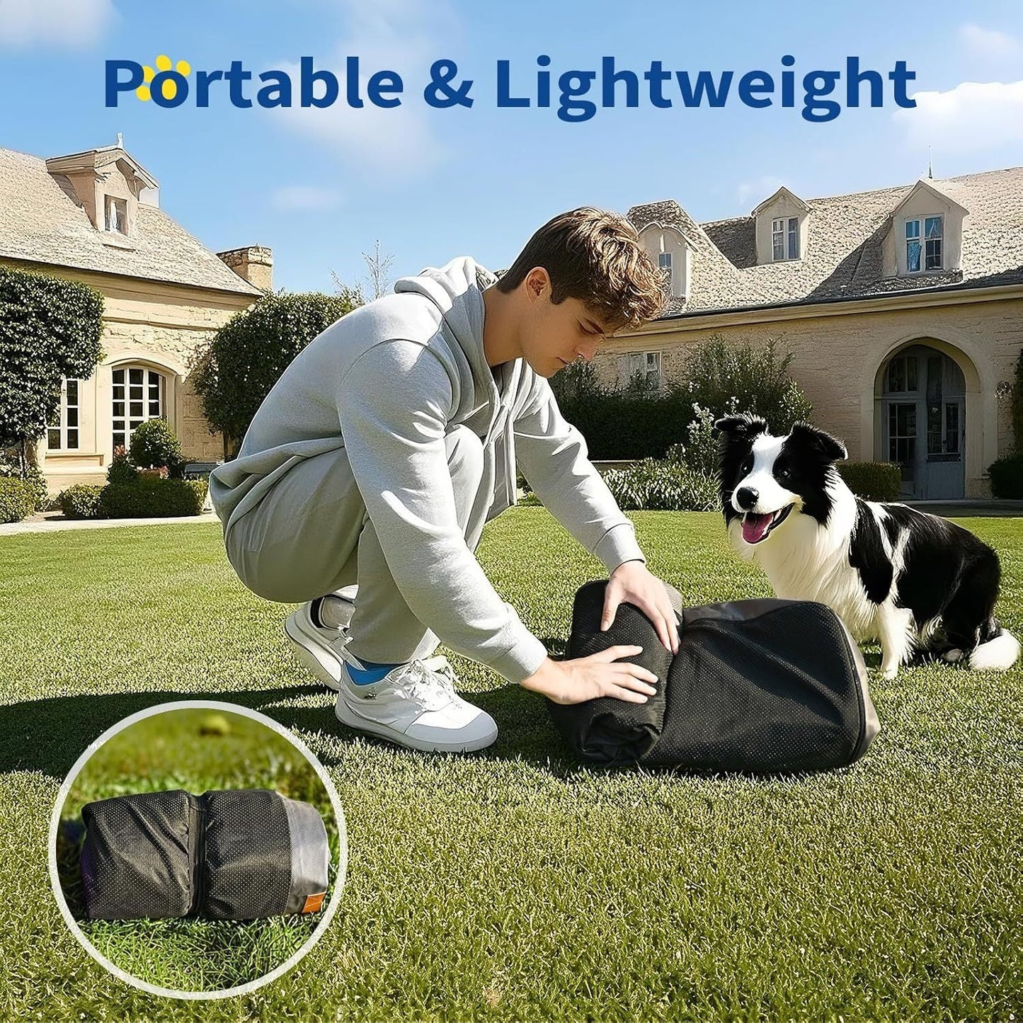 Tapis de Voyage Gonflable Imperméable PawPal Oasis pour Chien
