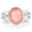 6.54 Carat Genuine Peach Moonstone & Tanzanite Sterling Silver Ring