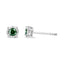 Pendientes de Stud de Diamante Verde en Plata de Ley
