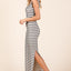Robe Maxi Sans Manches à Col Scoop Rayée Élégante