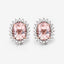 1.61 Carat Genuine Morganite and White Diamond Halo Earrings