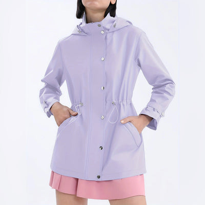 Women's Waterproof Slim Trench Coat - Windproof Shell Jacket