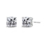 14K White Gold Princess Cut Diamond Solitaire Stud Earrings