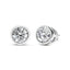 14K White Gold Lab Grown Diamond Bezel Solitaire Stud Earrings