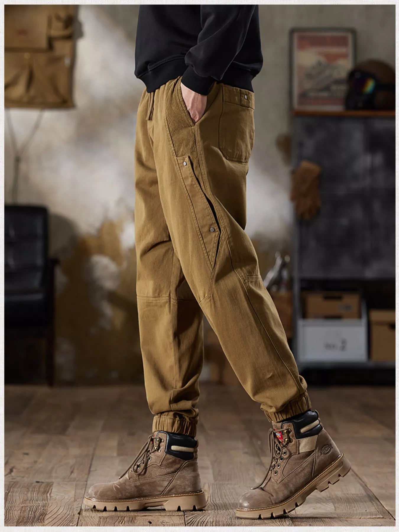 Men's Plus Size Casual Drawstring Cargo Joggers