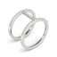 14k White Gold Dual Band Bridge Style Diamond Ring