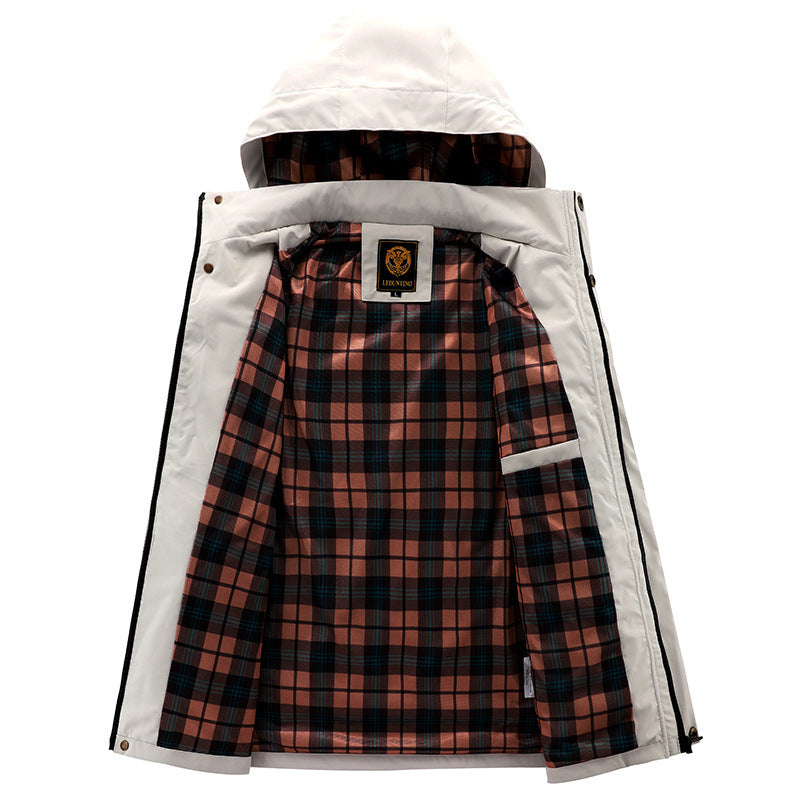 Men's Casual Hooded Windbreaker Jacket - Waterproof & Stylish