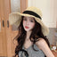 Sombrero de paja con cordones para mujer - Accesorio de playa plegable