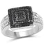 Bague en argent sterling avec diamants noirs et blancs de 0,55 carat