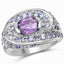 2.76 Carat Genuine Amethyst and Tanzanite Sterling Silver Ring