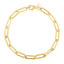 14k Yellow Gold Long Domed Paperclip Chain Bracelet