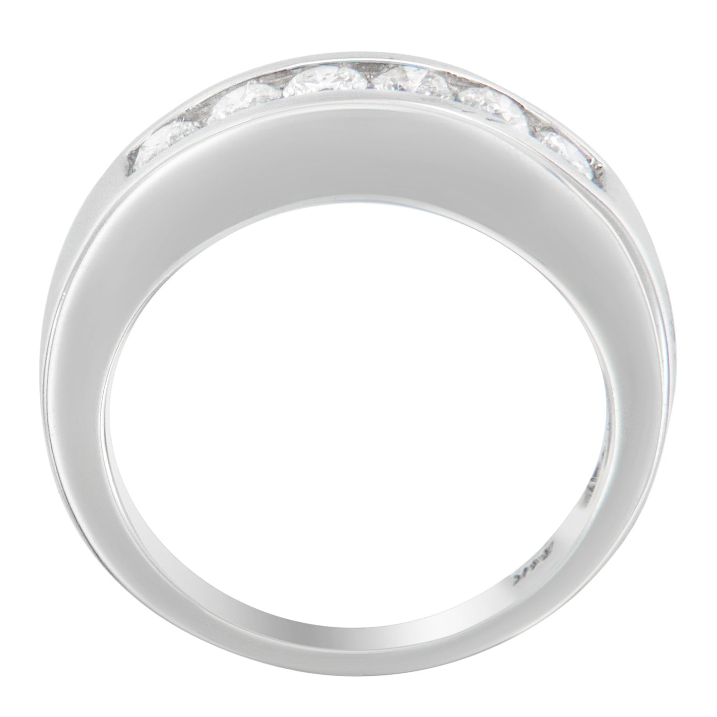 Bague en or blanc 14K avec diamants en channel - 3/4ct TDW