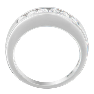 Bague en or blanc 14K avec diamants en channel - 3/4ct TDW
