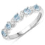 Bague en Argent Sterling avec Aigue-Marine et Topaze Blanche de 0,54 Carat