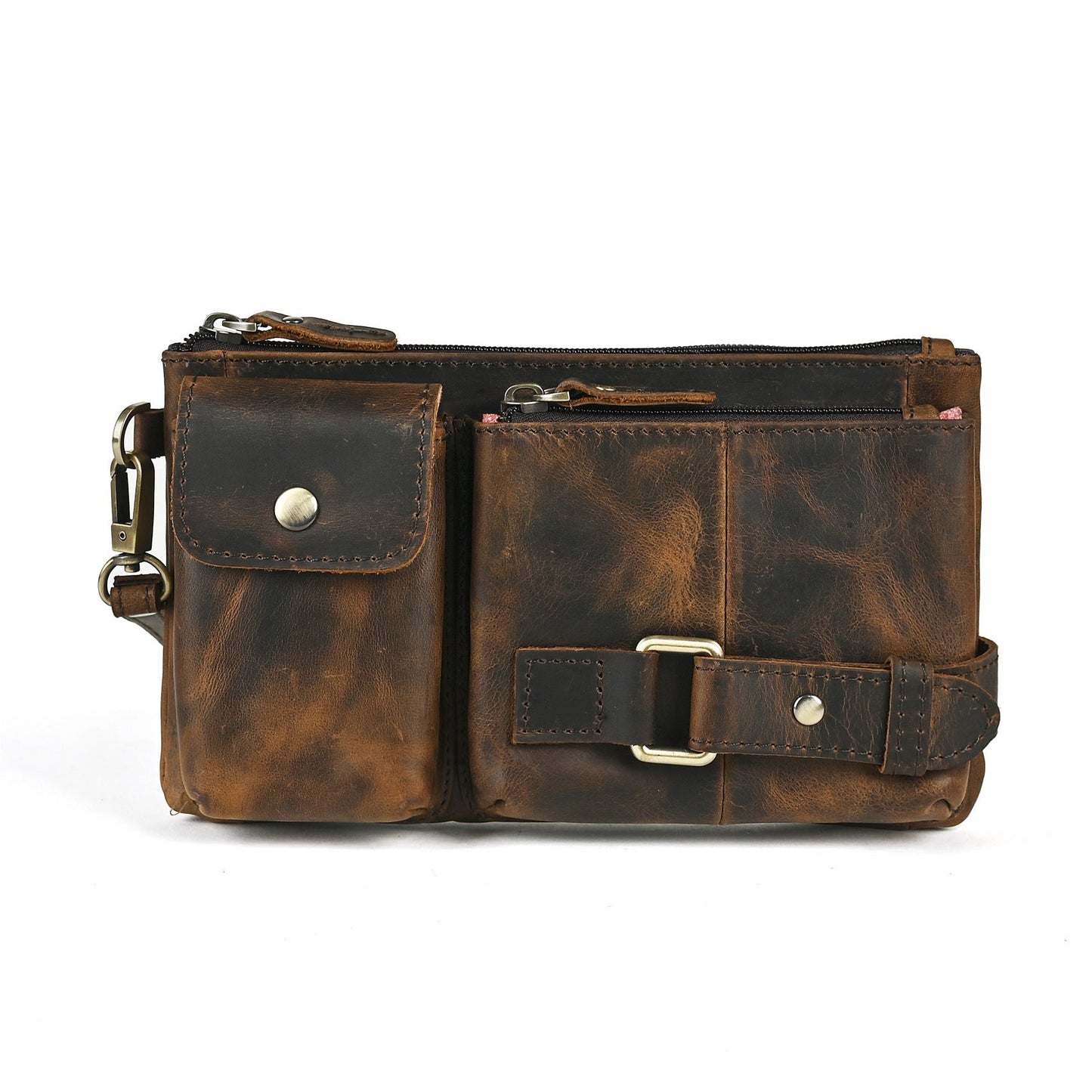 Trendy Vegetable Tanned Leather Men's Chest Bag