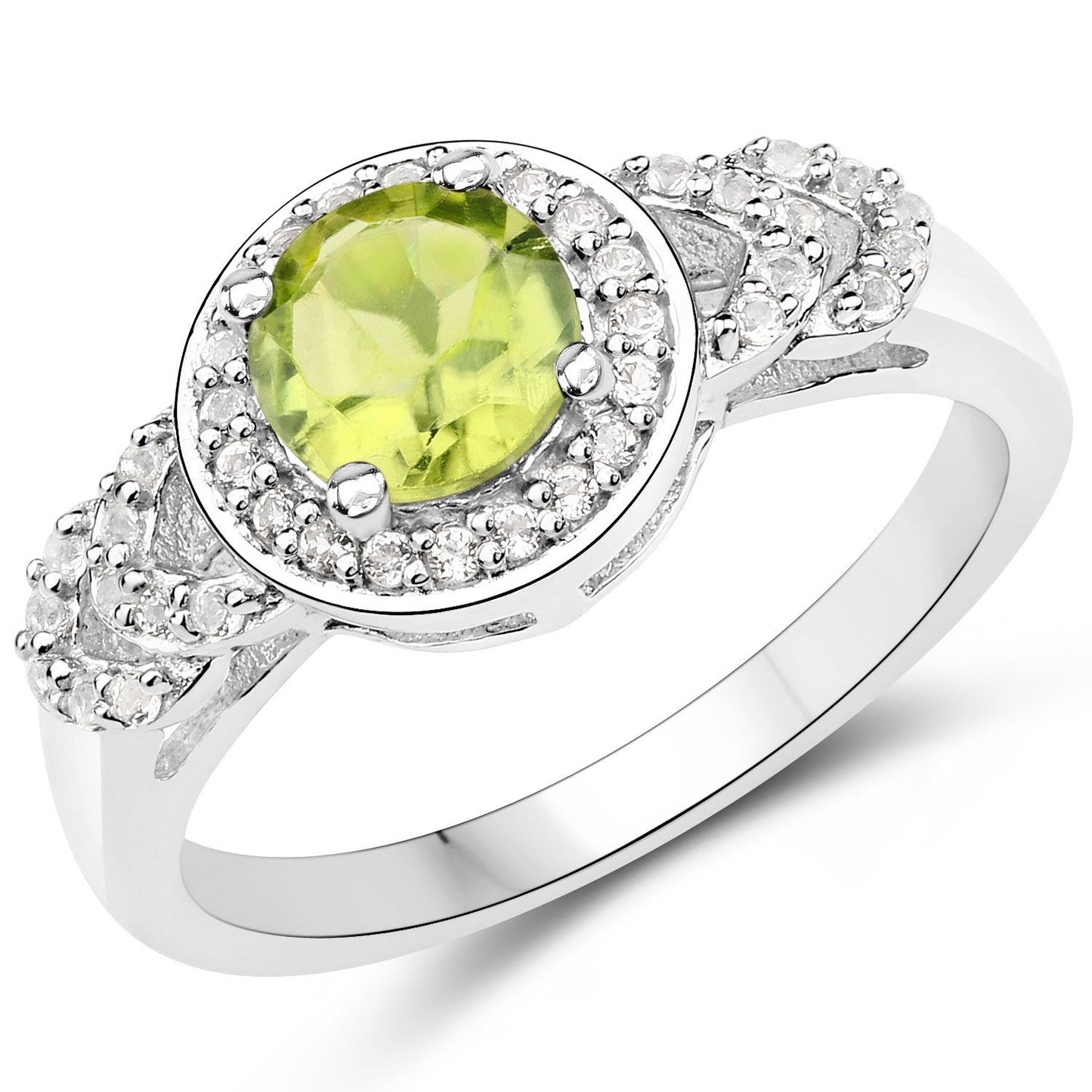 Conjunto de Joyería de Peridoto y Topacio Blanco de 2.68 Quilates