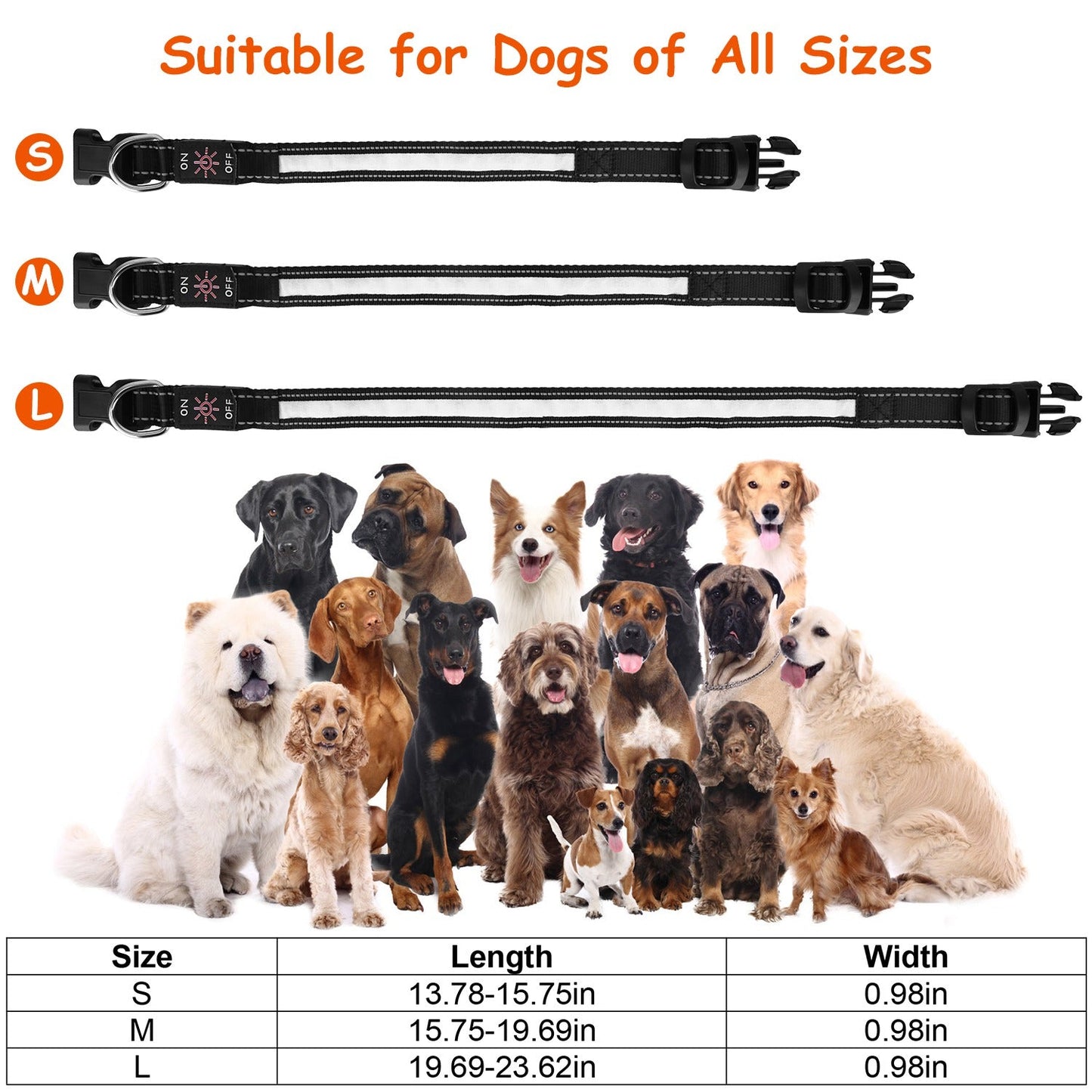 Collier LED Gbruno pour Chien - Collier Lumineux de Sécurité de Nuit avec 9 Couleurs