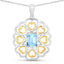 Colgante de Plata Esterlina con Topacio Azul Genuino de 2.60 Quilates