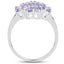 1.70 Carat Genuine Tanzanite Sterling Silver Engagement Ring