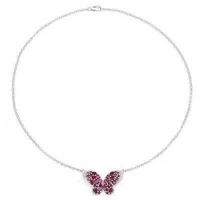 Pendentif en argent sterling de 4,15 carats en rhodolite véritable et topaze blanche
