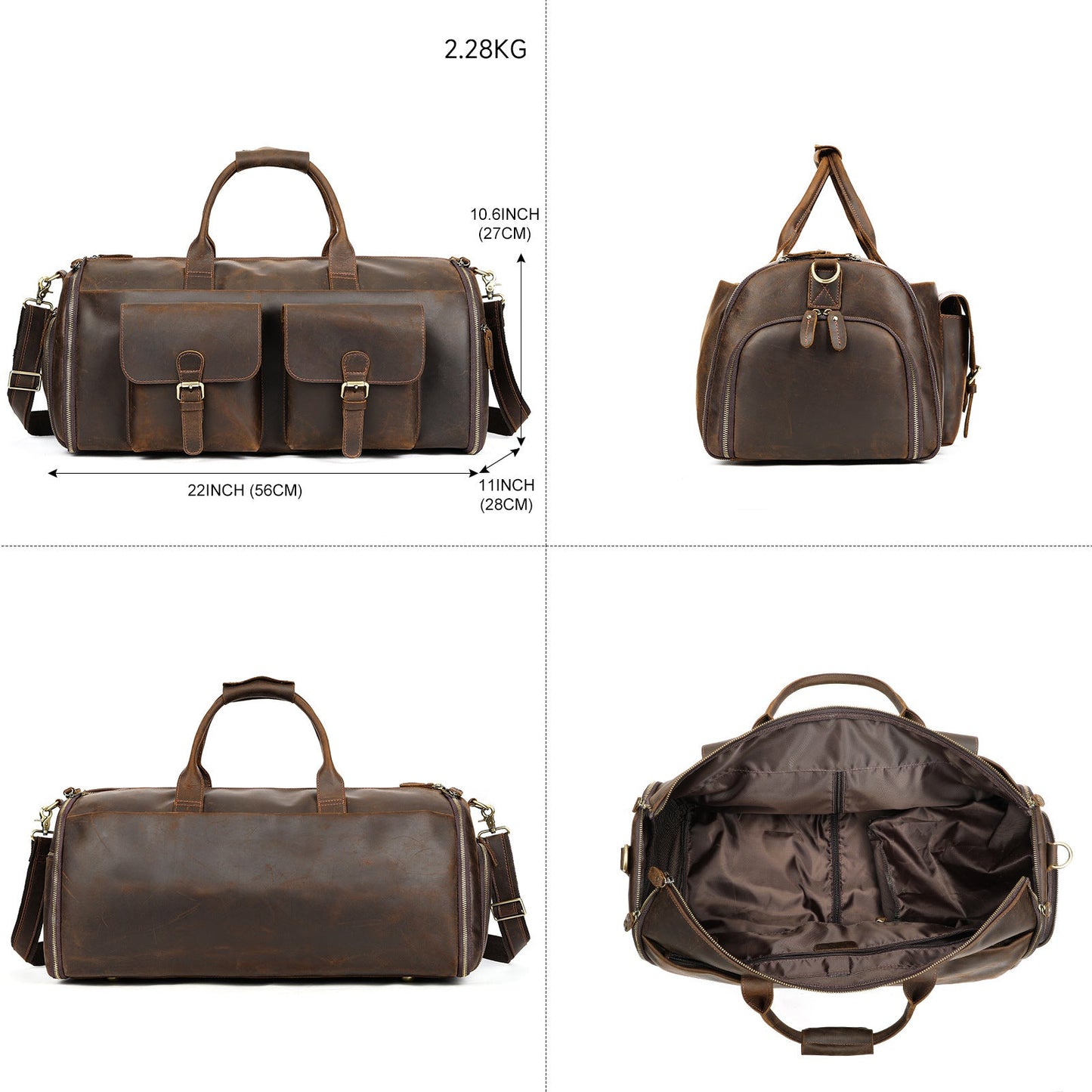Bolso de Viaje de Cuero Premium de Mano