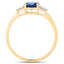 1.08 Carat Blue Sapphire and Diamond 14K Yellow Gold Ring