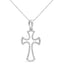 Collier Pendentif Croix Ouverte Encadrée de Diamants en Argent Sterling .925