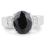 5.29 Carat Black Sapphire & White Topaz Sterling Silver Ring