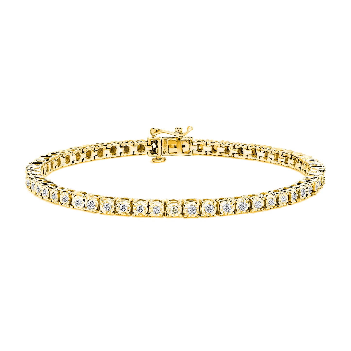 Pulsera de Tenis con Diamantes Miracle-Set de Plata Esterlina .925 - 7"