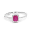 Bague de fiançailles en or blanc 14K avec rubis de 0,58 carat et diamants blancs